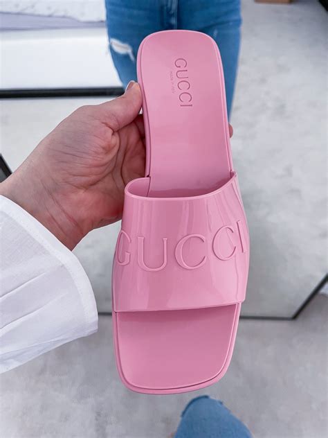 purple gucci jelly sandals|latest style for Gucci sandals.